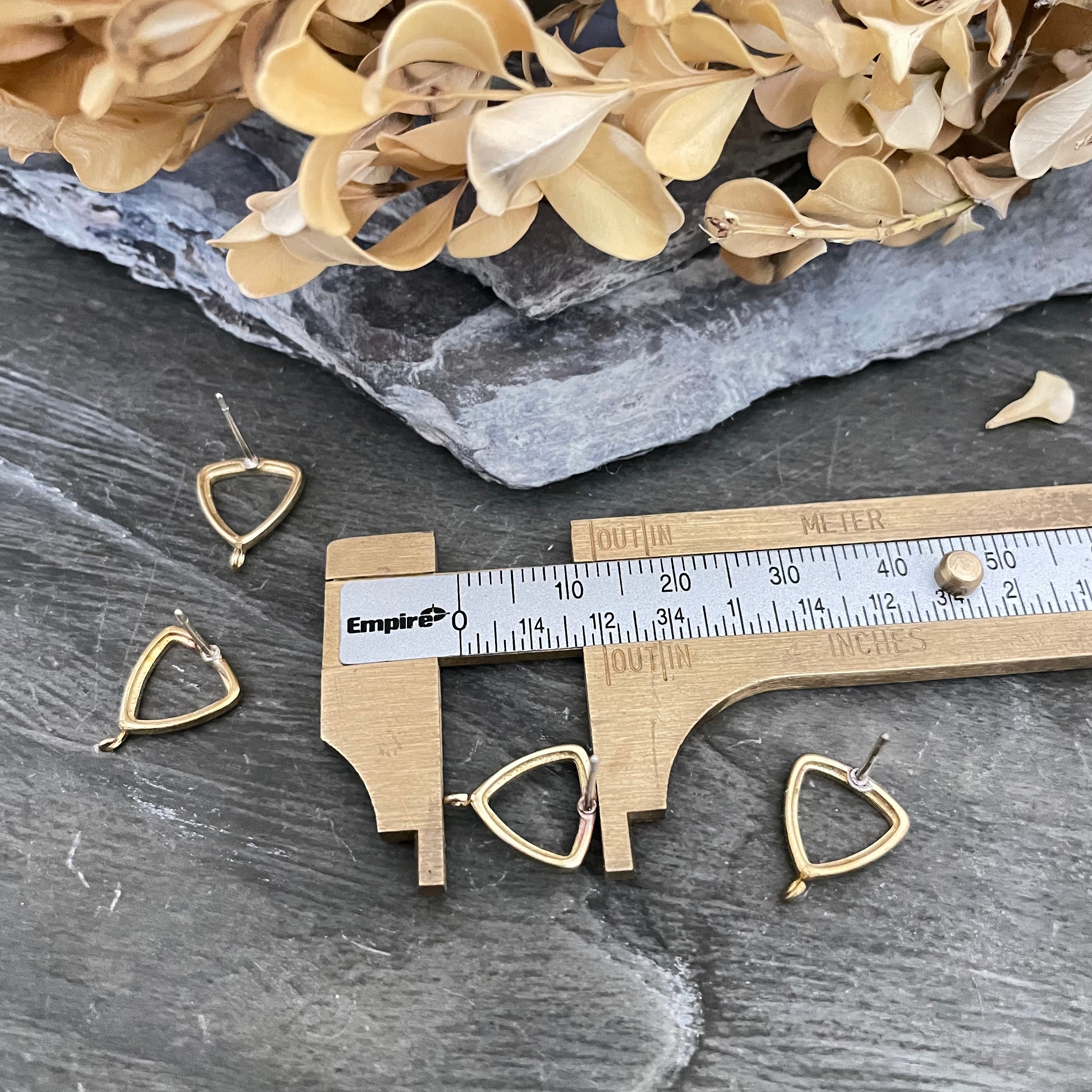 Gold Plated Brass Earring Stud Circle Earring Post Brass Earring