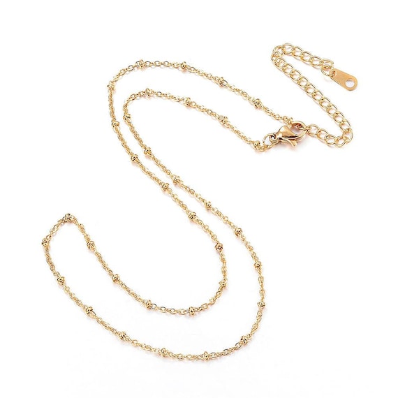 Vacuum Plating 304 Stainless Steel Necklaces, Cable Chain Necklaces, Golden, 16.14 inch(41cm) 9022