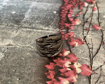 Antique Silver Plated Brass Adjustable Unique Ring., 4457 - Etsy