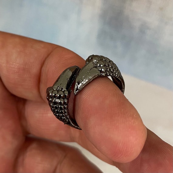 Antique Silver Plated Brass Adjustable Unique Ring.  4437