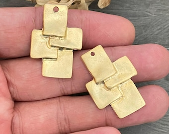 Matte Gold Brass Earring Findings: Jewelry Making Supplies