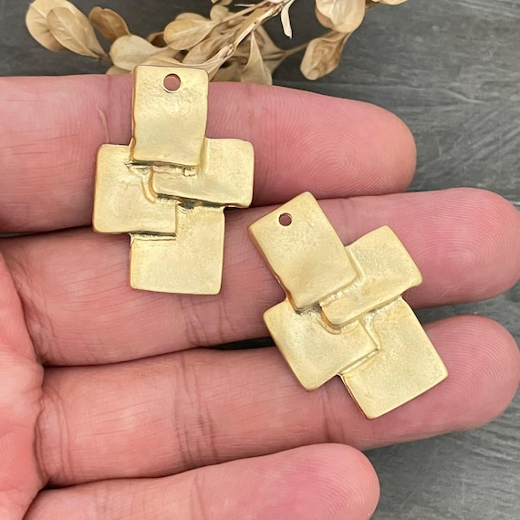 Matte Gold Brass Earring Findings: Jewelry Making Supplies