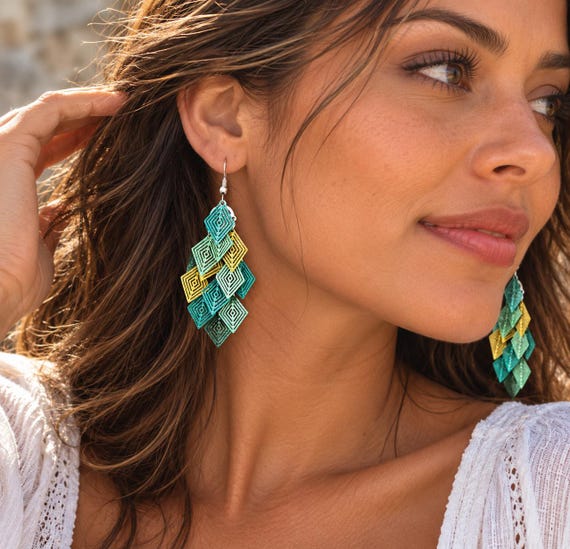 Bohemian Beaded Earrings - Handcrafted Artisan Jewelry for a Modern Twist - 5324