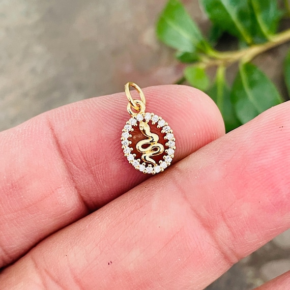 Snake Charms 18K Gold Plated with zircon. - 2023