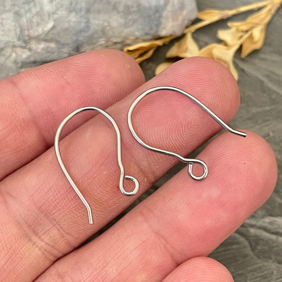 304 Stainless Steel Earring Hooks: Strong Hard Wire with Vertical Loop - 5600