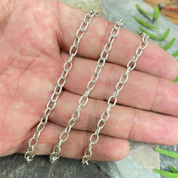 Antique Silver Chain - Vintage Plated, 5x3mm Links - 9015