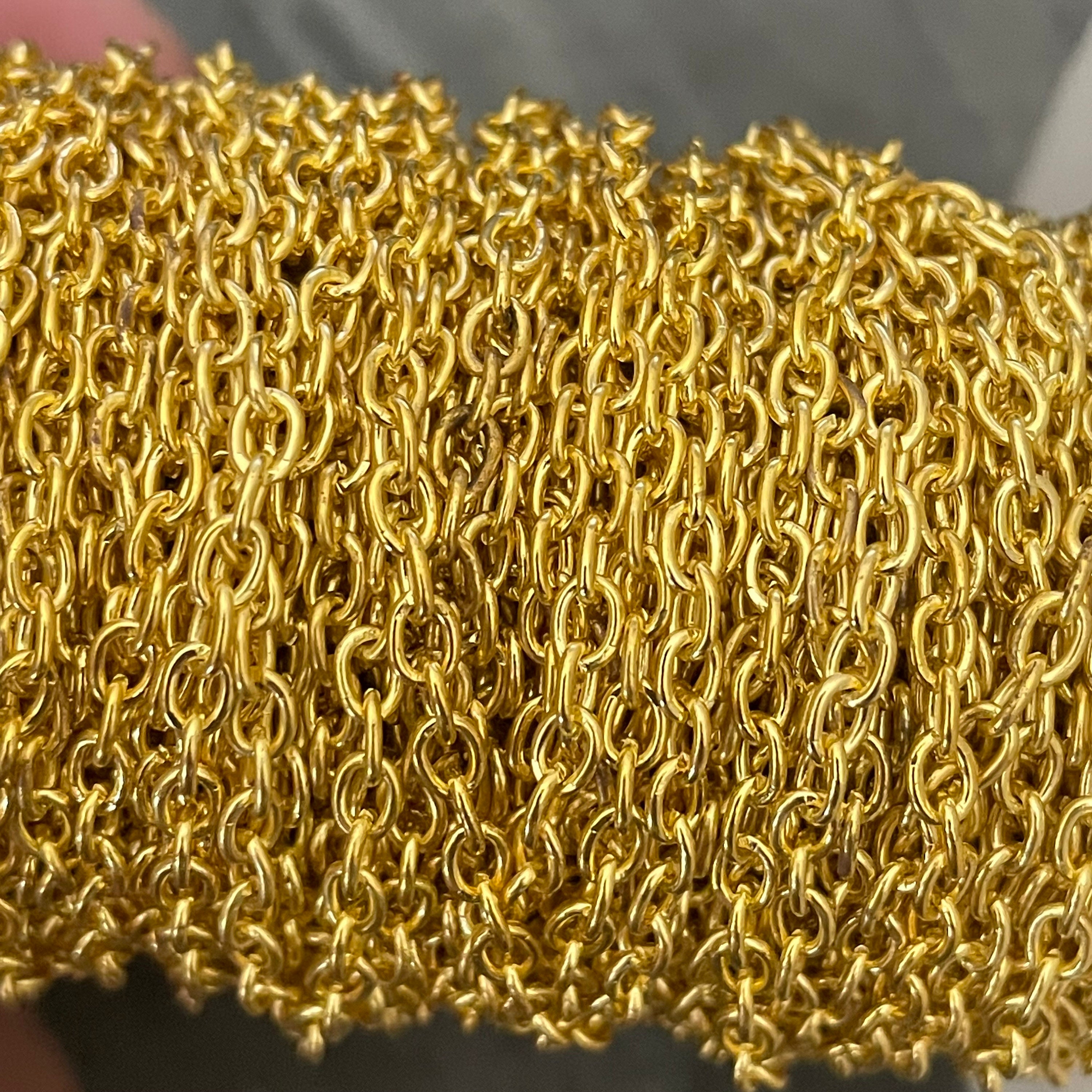 3 Meters Gold Plated Chain for jewelry making in size about 3mm