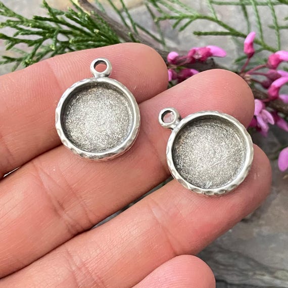 DIY Earring Charms: Boho Pendant Blanks for Resin Clay - 2 Pieces - 7003