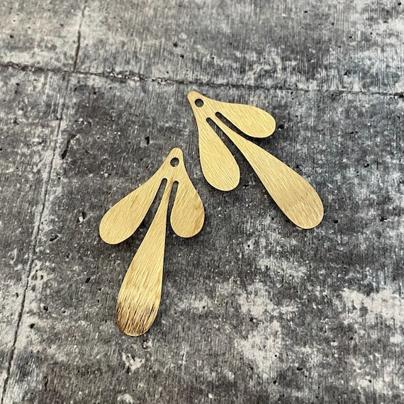 Brass Charms, Raw Brass Earring Findings. Earring Finds. Wholesale earring findings for jewelry making parts. 3078