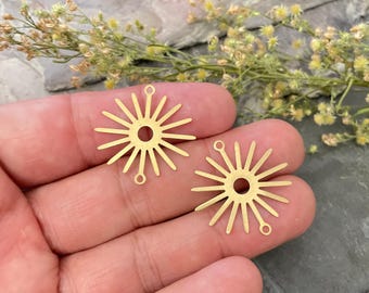 Dijes de pendientes con flecos de latón crudo: Materiales para bisutería (16,1 x 13,95 x 0,95 mm)