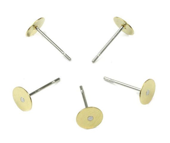 Earring Findings Set: Brass & Stainless Steel (24 Pieces for Crafting) - 1112