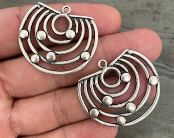 Fornituras para pendientes de latón y plata - Piezas de joyería hechas a mano para mujer - 8154
