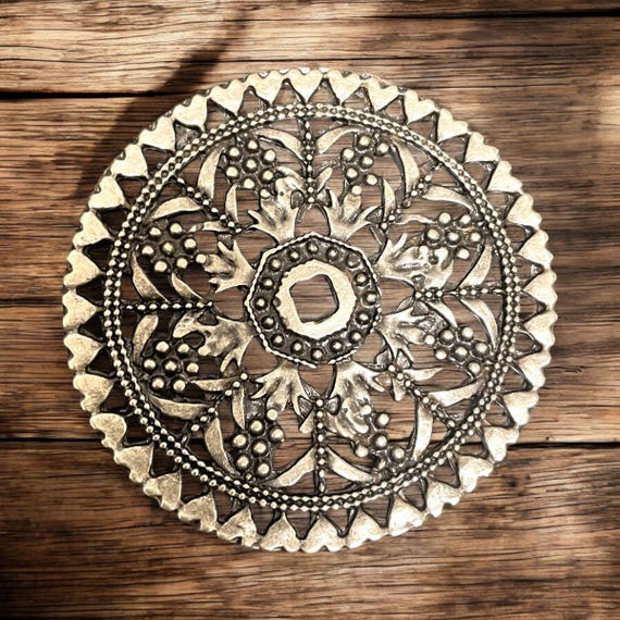 Antique Silver Plated Brass Bohemian Necklace Pendant - 7007