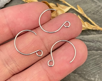 Surgical Steel Hoop Earring Hooks: 18x15x0.7mm DIY Jewelry Findings - 5588