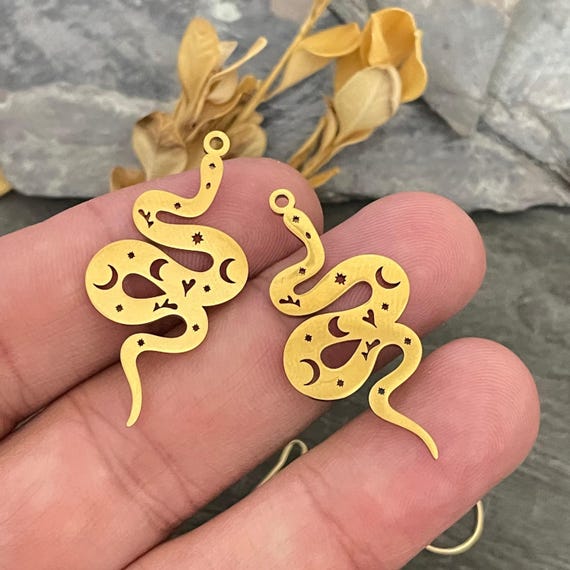 Snake Charm Earrings: Surgical Stainless Steel - Hypoallergenic 2051