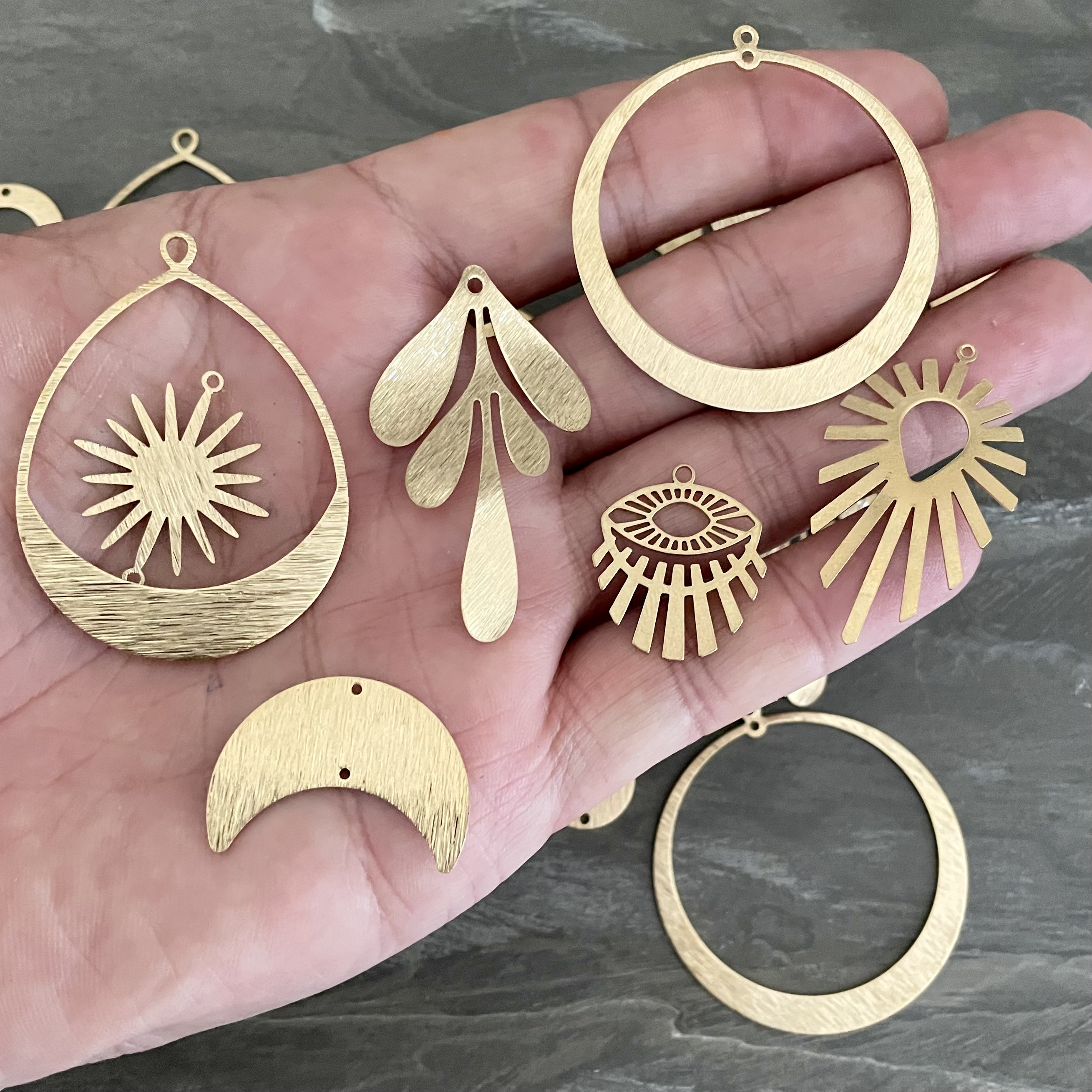 Artisan Boho Earring Charms of Ceramic, Drop Long Earring Findings