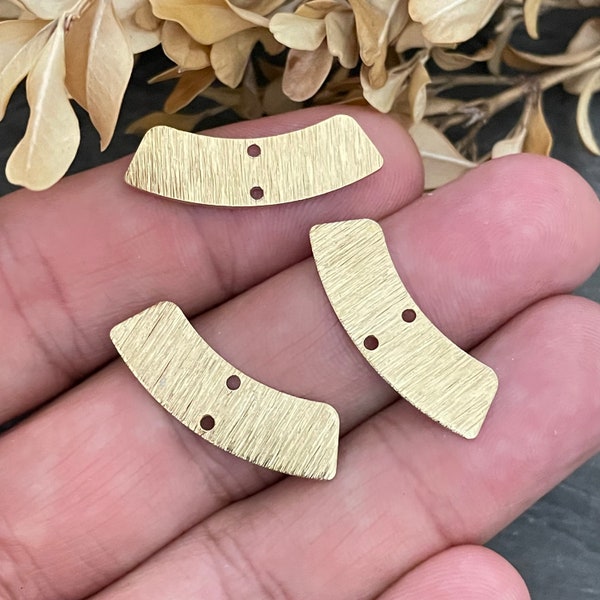 Brass Charms Textured Geometric Earring Connector - Raw Brass Geometric Earring Charms.  3051