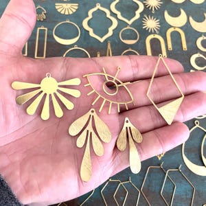 88 PCS Raw Brass Earring Findings: Jewelry Making Supplies image 10