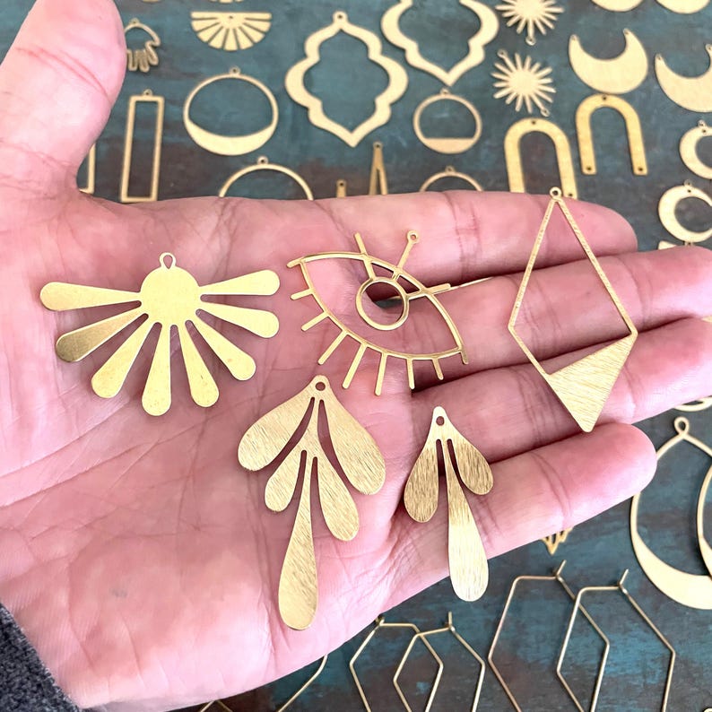 88 PCS Raw Brass Earring Findings: Jewelry Making Supplies image 10