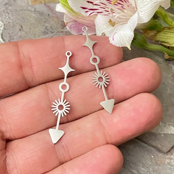 Stainless Steel Jewelry Laser Cut Earring Making Findings Supplies, Charms, Connectors - 2081