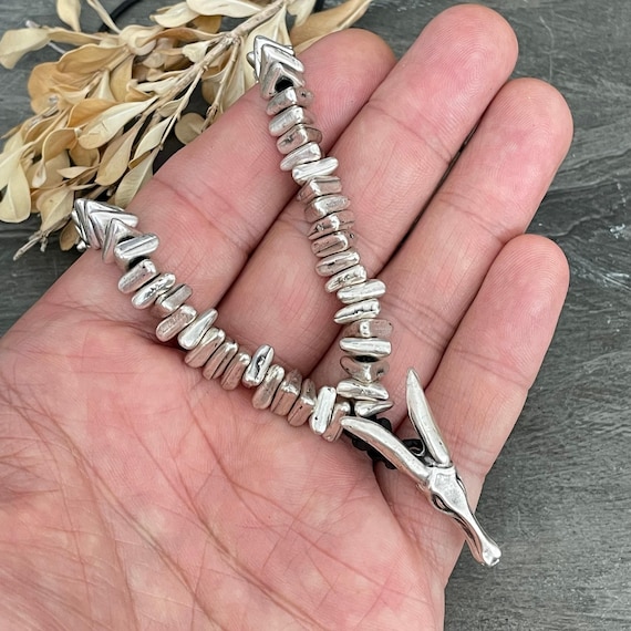 Boho Silver Choker Necklace: Ethnic Tribal Body Jewelry - 5364