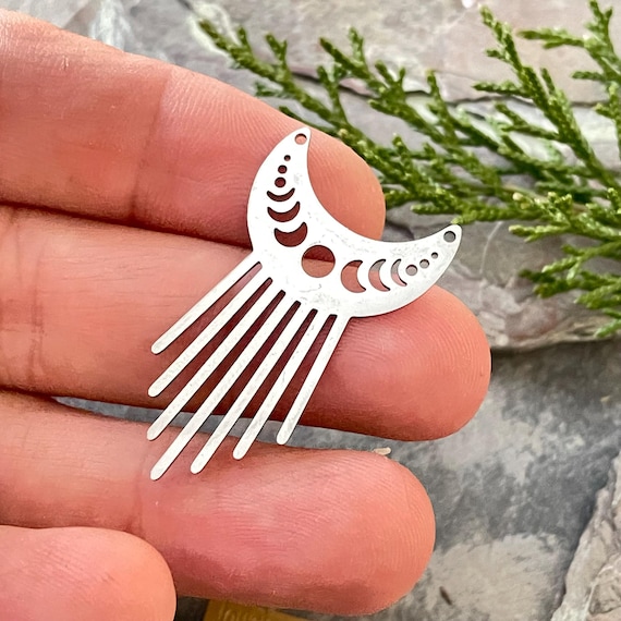 Jewelry Making Charm, Stainless Steel, Laser Cut Moon (1 Piece) 2029