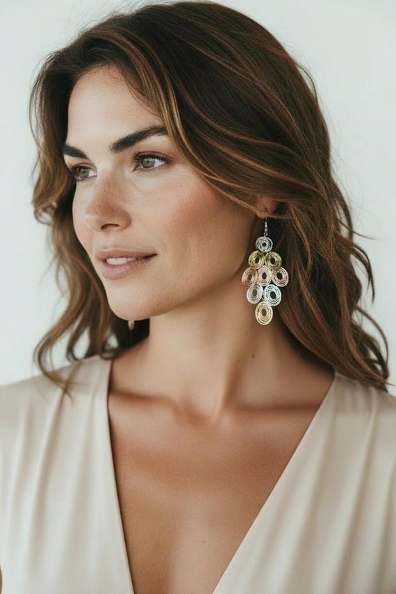 Bohemian Earrings, Circles shawl pin,Ethnic Earrings ,5301