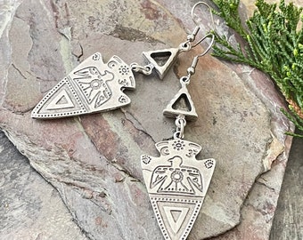 貴重　資生堂の非売本セット Boho Chic Statement Earrings - Silver Tribal Bohemian