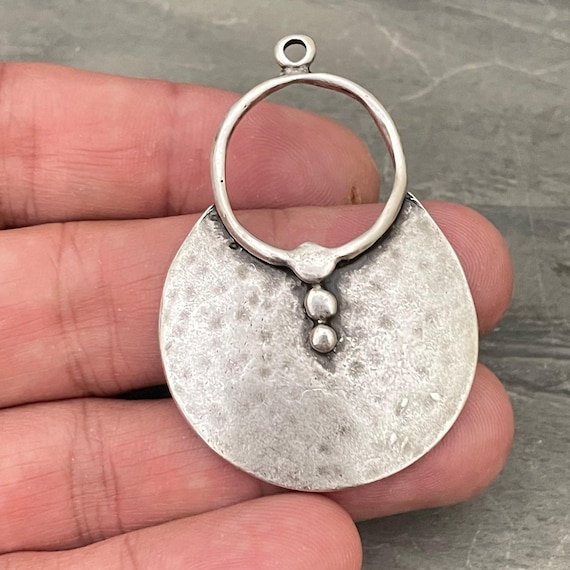 Antique Silver Plated Pewter Earring Findings: Bohemian Jewelry Making (2 Pieces)