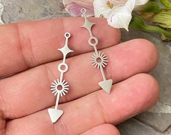 Stainless Steel Jewelry Laser Cut Earring Making Findings Supplies, Charms, Connectors - 2081