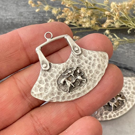 Silver Plated Earring Charms: Brass Bohemian Jewelry Findings