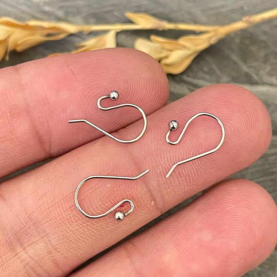 Mini Surgical Steel Earring Hooks- Circle Earring Wire - Steel Earring Horizontal Loops- Earring findings for jewelry making-5359