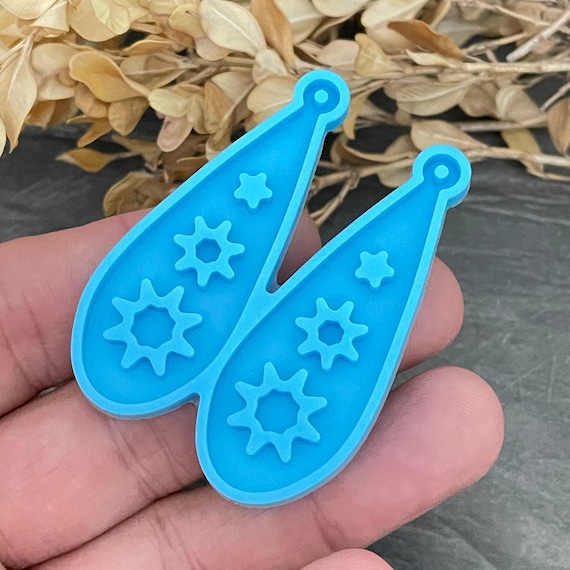 Bohemian Silicone Resin Mold, Teardrop Aztec Design (44mm) 6022