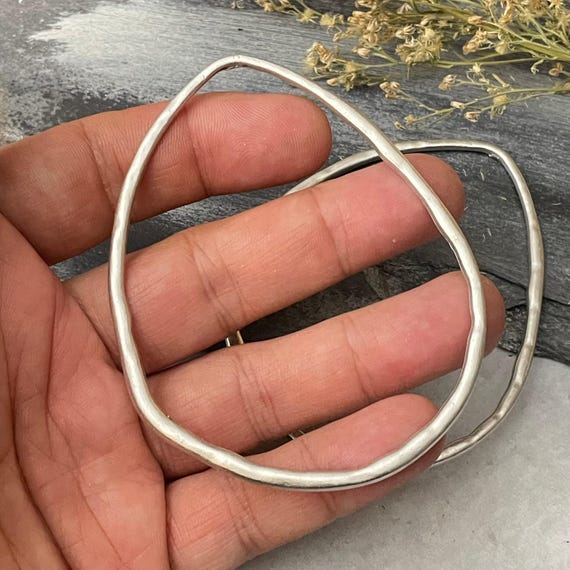 Silver Plated Earring Charms: Bohemian Jewelry Making Supplies (2 Pieces)