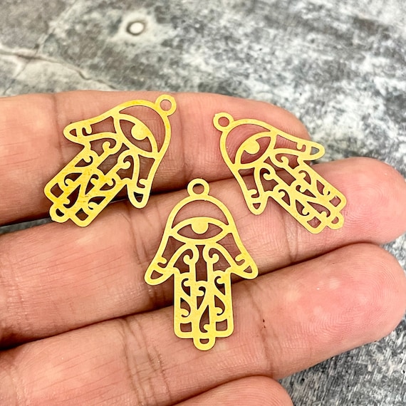 Handmade Brass Earring Charms - Jewelry Making Supplies and Findings - 3124