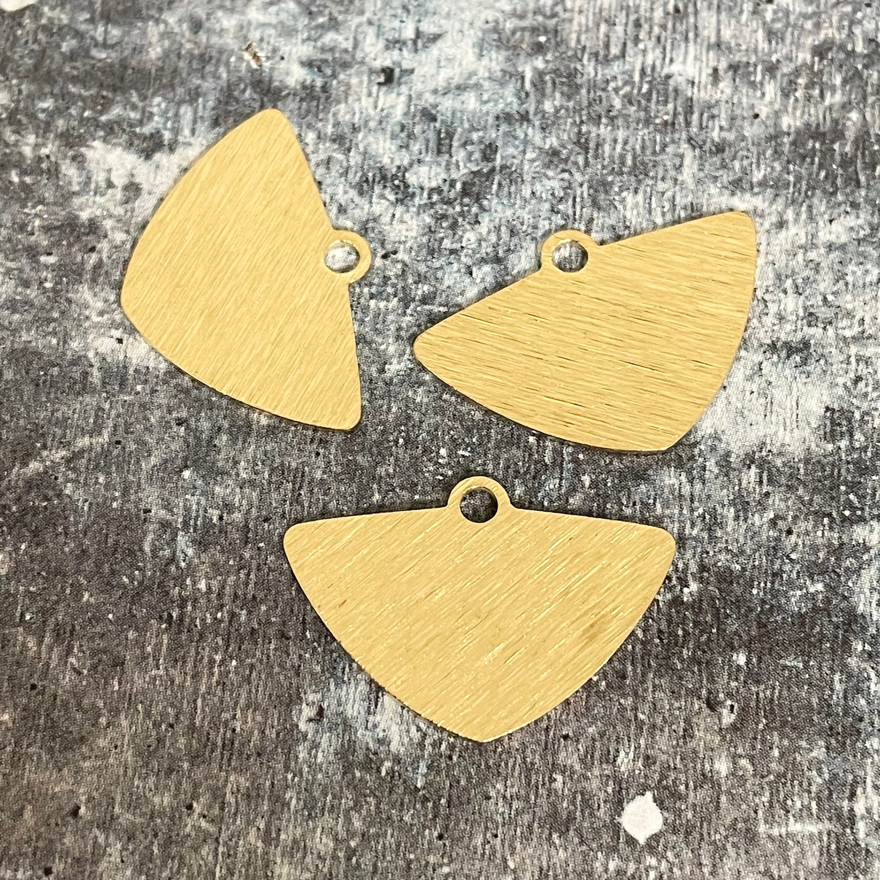 Brass Textured Triangle Earring Charms Raw Brass Oval Triangle