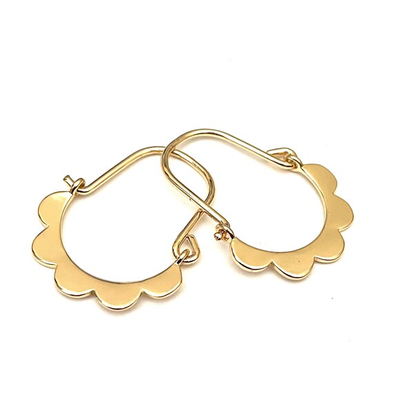 Gold Plated Stainless Steel Earrings -Lead and Nickel Free Jewelry. Geometric Earrings, Bohemian Jewelry,Hoop Earrings - S005