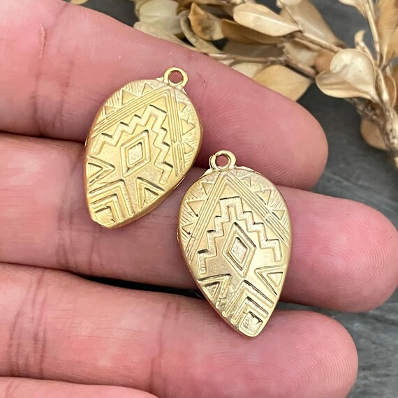 Matte Gold Brass Earring Findings - Handmade Jewelry Parts - 1038