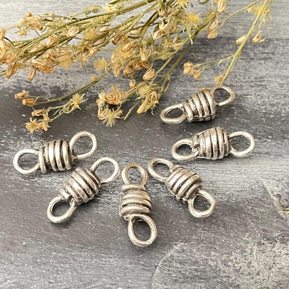 Silver Plated Earring Charms: Bohemian Jewelry Making Supply (6 Pieces) - 8197