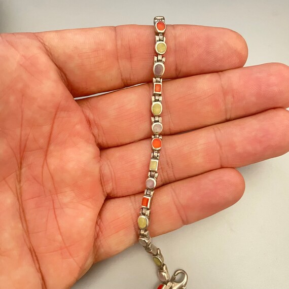 Vintage 925 Sterling Silver Handcrafted Bracelet. Vintage Mesh Bracelet. Retro chain bracelet.Antique Silver- 2031