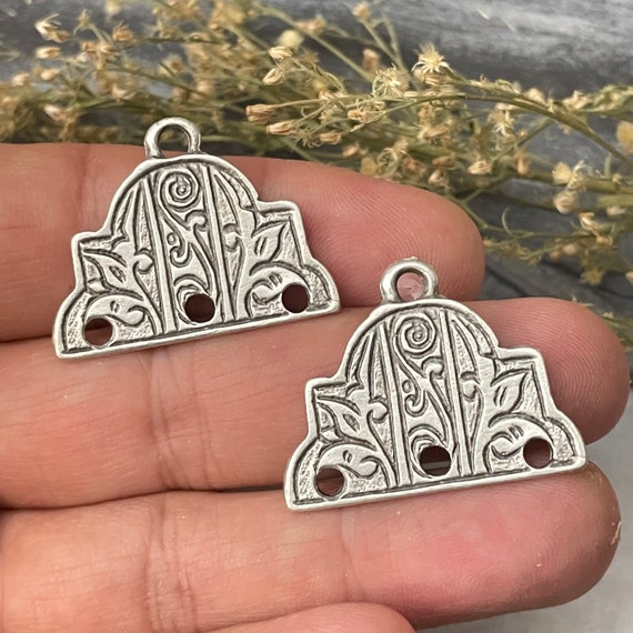 Brass Bohemian Earring Charms Findings for Jewelry Set Supply Making. Silver Plated Jewelry Designs for Jewelry making.2 Pieces- 8169