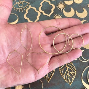88 PCS Raw Brass Earring Findings: Jewelry Making Supplies image 7