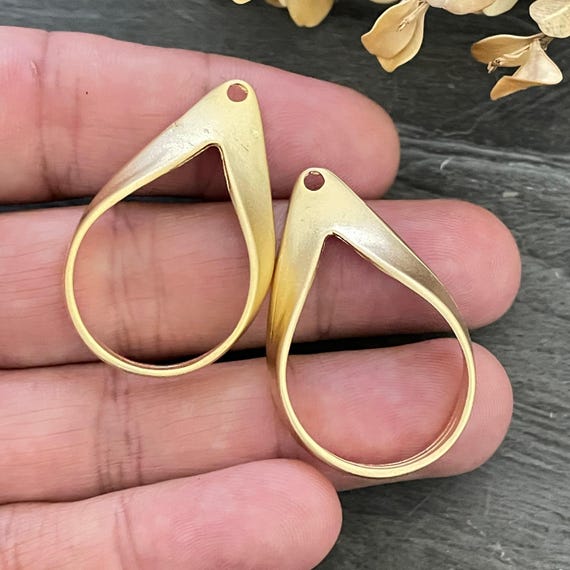 Matte Gold Plated Earring Parts: Boho Brass Findings for Jewelry