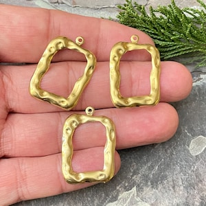 Geometric Raw Brass Earring Connector Set: Jewelry Making Supplies - 3117