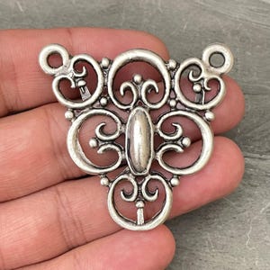 Antique Silver Plated Brass Bohemian Necklace Pendant - 7011 image 4