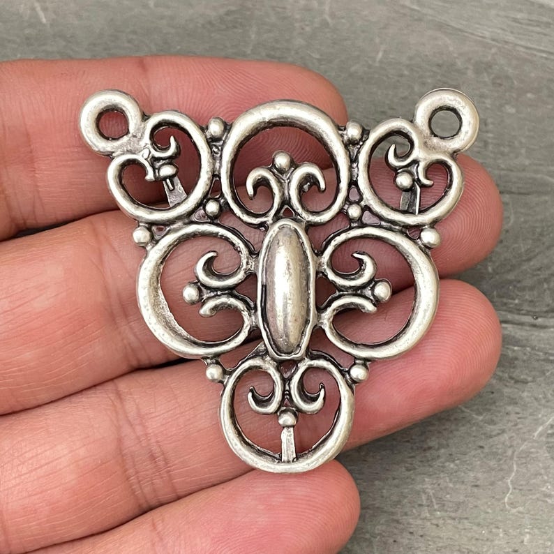Antique Silver Plated Brass Bohemian Necklace Pendant - 7011 image 4