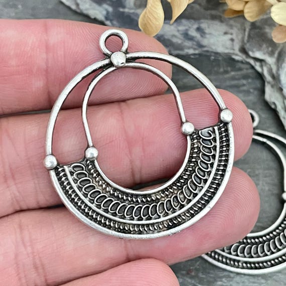 Boho Chic Earring Charms: Silver & Brass Bohemian Jewelry Findings