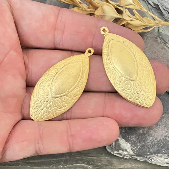 Hammered Brass Earring Hoops Matte Gold (2 Pieces DIY Set) 1089