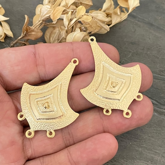 Jewelry Making Supplies Matte Gold Brass Earring Findings (Nickel-Free) - 1072