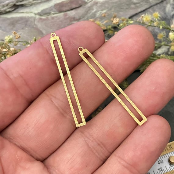 Raw Brass Earring Findings: Vintage Style Connectors and Charms - 3015